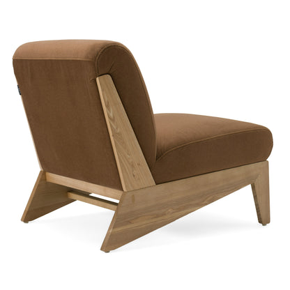 Divani Casa Vance Modern Brown Fabric Wood Accent Chair