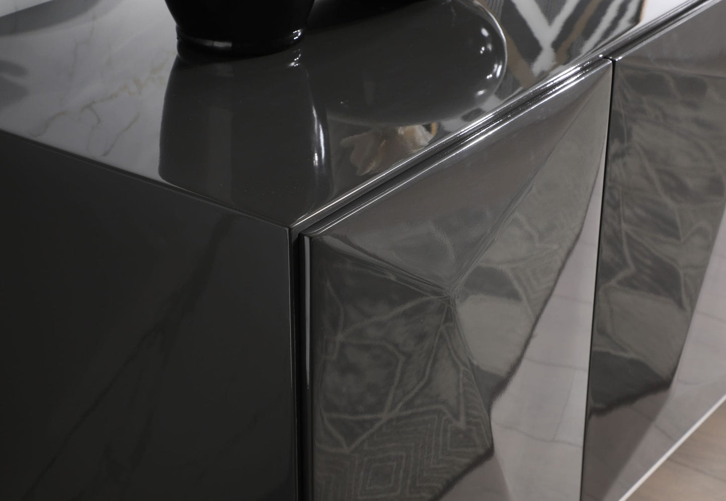 Modrest Vanguard Modern Dark Grey High Gloss Buffet