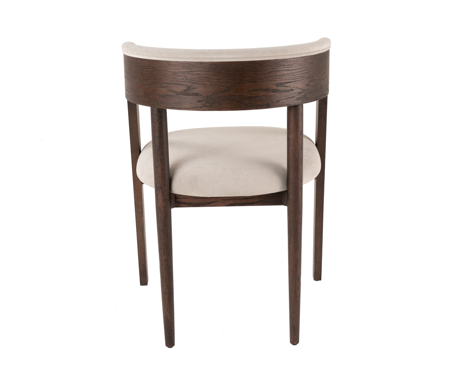 Modrest Vegas Modern Beige Velvet Walnut Oak Dining Chair
