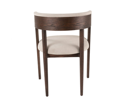 Modrest Vegas Modern Beige Velvet Walnut Oak Dining Chair