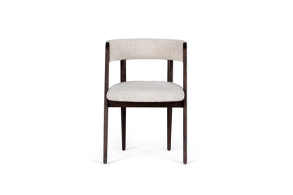 Modrest Vegas Modern Cream Fabric Walnut Oak Dining Chair
