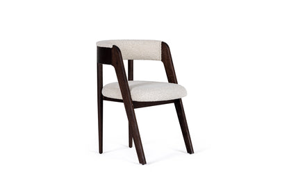 Modrest Vegas Modern Cream Fabric Walnut Oak Dining Chair