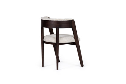 Modrest Vegas Modern Cream Fabric Walnut Oak Dining Chair