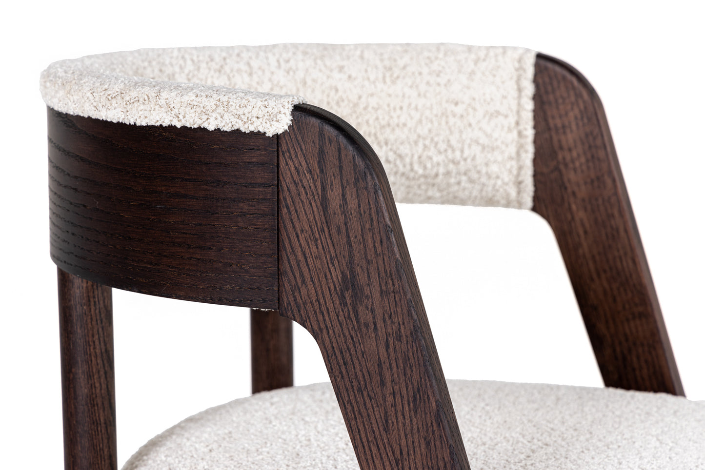 Modrest Vegas Modern Cream Fabric Walnut Oak Dining Chair