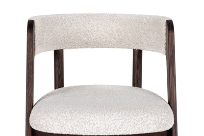 Modrest Vegas Modern Cream Fabric Walnut Oak Dining Chair