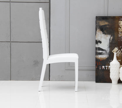 Donna Contemporary White Leatherette Dining Chair