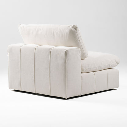 Divani Casa Vicki Modern Off-White Fabric Modular Armless Seat