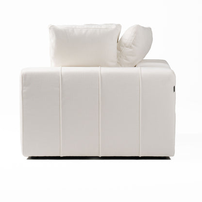 Divani Casa Vicki Modern Off-White Fabric Modular Corner Seat