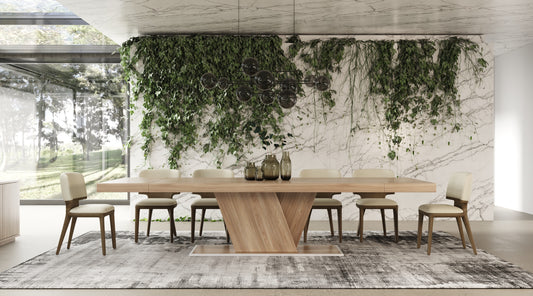 Nova Domus Victoria Italian Modern Walnut Caracalla Extendable Dining Table