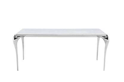 Modrest Vince Modern Faux Marble and Stainless Steel Dining Table