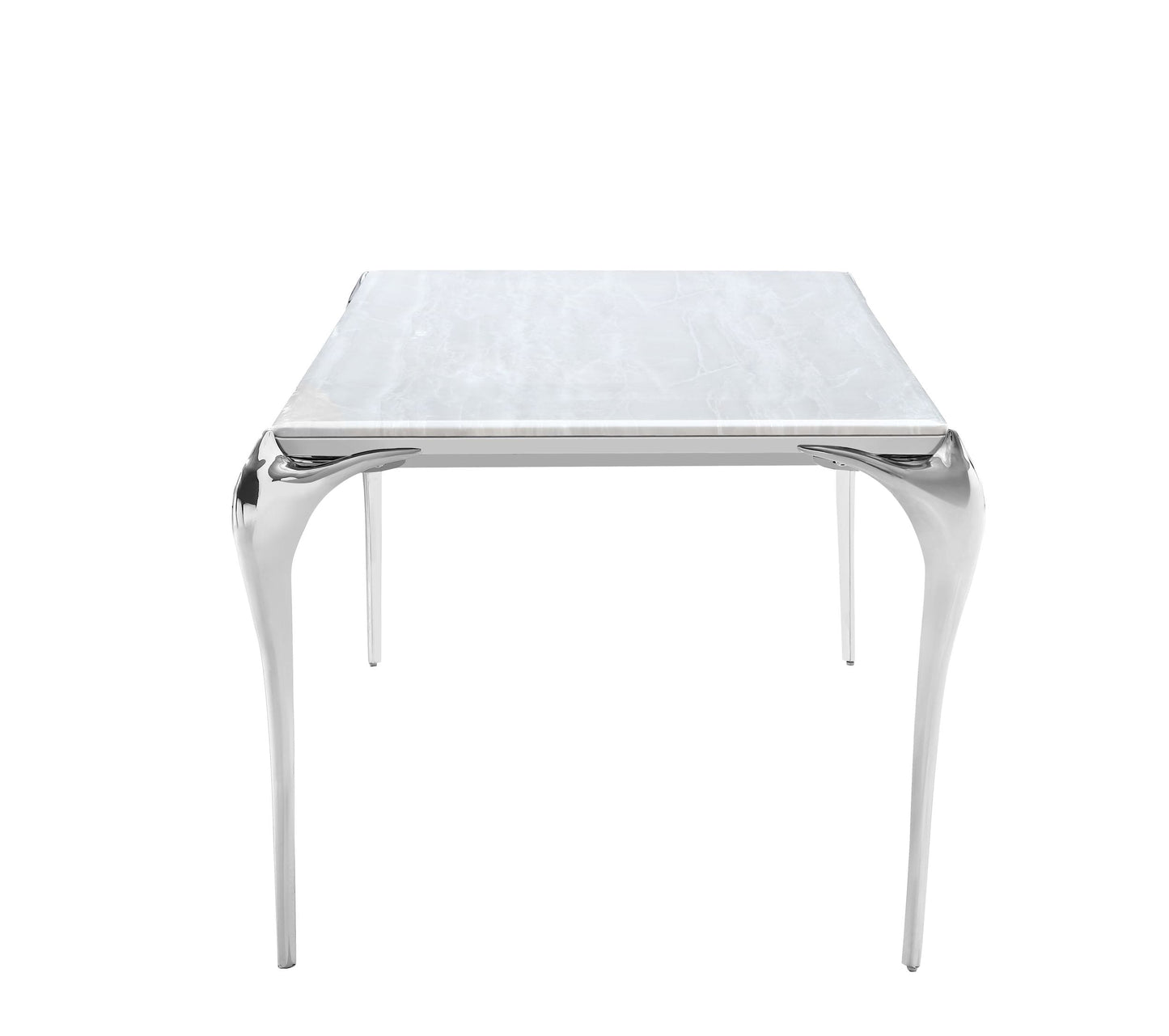 Modrest Vince Modern Faux Marble and Stainless Steel Dining Table