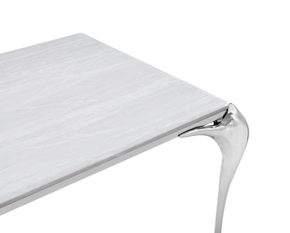 Modrest Vince Modern Faux Marble and Stainless Steel Dining Table