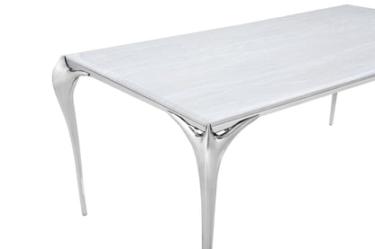 Modrest Vince Modern Faux Marble and Stainless Steel Dining Table