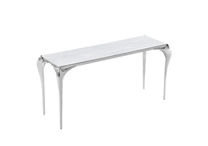 Modrest Vince Faux Marble and Stainless Steel Console Table