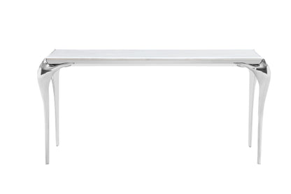 Modrest Vince Faux Marble and Stainless Steel Console Table