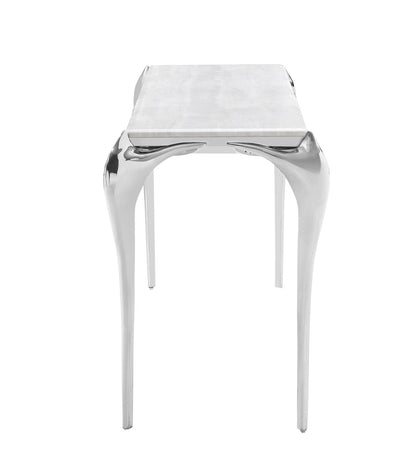 Modrest Vince Faux Marble and Stainless Steel Console Table