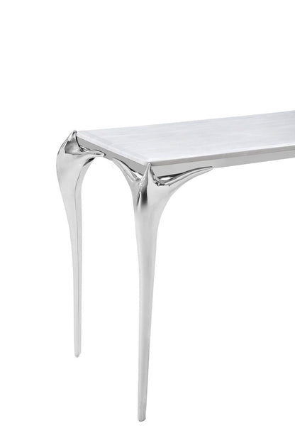 Modrest Vince Faux Marble and Stainless Steel Console Table