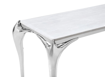 Modrest Vince Faux Marble and Stainless Steel Console Table