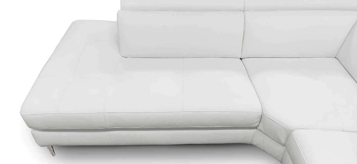 Lamod Italia Viola Italian Contemporary Grey Leather Right Facing Sectional Sofa