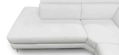 Lamod Italia Viola Italian Contemporary Grey Leather Right Facing Sectional Sofa