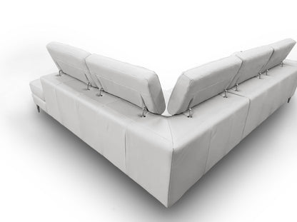 Lamod Italia Viola Italian Contemporary Grey Leather Right Facing Sectional Sofa