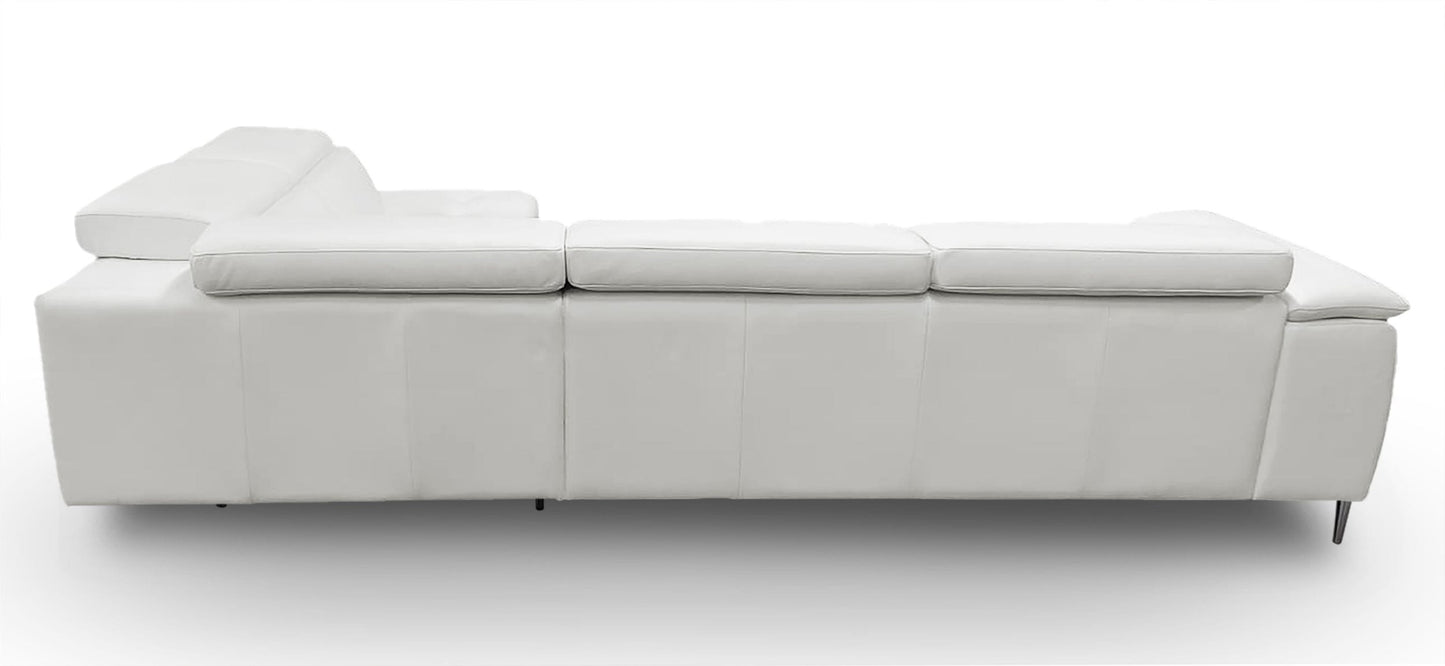 Lamod Italia Viola Italian Contemporary Grey Leather Right Facing Sectional Sofa