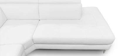 Lamod Italia Viola Italian Contemporary White Leather Right Facing Sectional Sofa