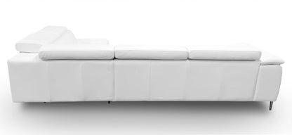 Lamod Italia Viola Italian Contemporary White Leather Right Facing Sectional Sofa
