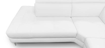 Lamod Italia Viola Italian Contemporary White Leather Left Facing Sectional Sofa
