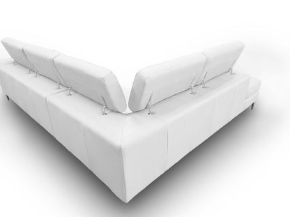 Lamod Italia Viola Italian Contemporary White Leather Left Facing Sectional Sofa