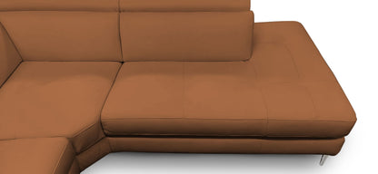 Lamod Italia Viola Italian Contemporary Cognac Leather Right Facing Sectional Sofa