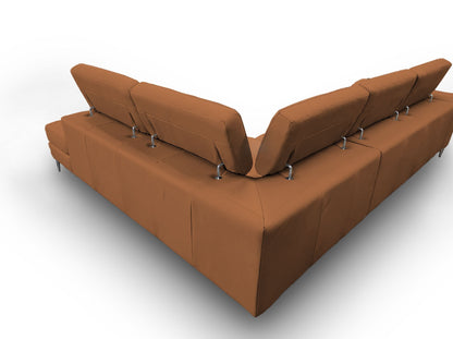 Lamod Italia Viola Italian Contemporary Cognac Leather Right Facing Sectional Sofa