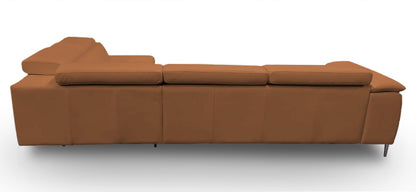 Lamod Italia Viola Italian Contemporary Cognac Leather Right Facing Sectional Sofa