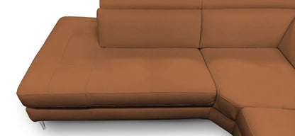 Lamod Italia Viola Italian Contemporary Cognac Leather Left Facing Sectional Sofa