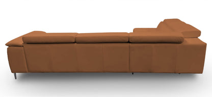 Lamod Italia Viola Italian Contemporary Cognac Leather Left Facing Sectional Sofa