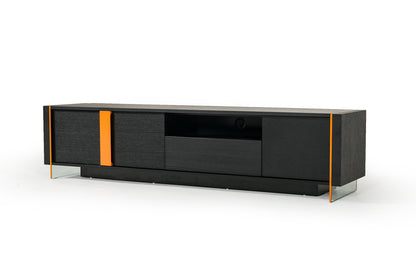 Modrest Vision Modern Black Oak Floating TV Stand
