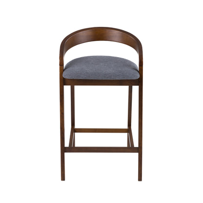 Modrest Vougler Modern Grey Fabric Walnut Counter Chair