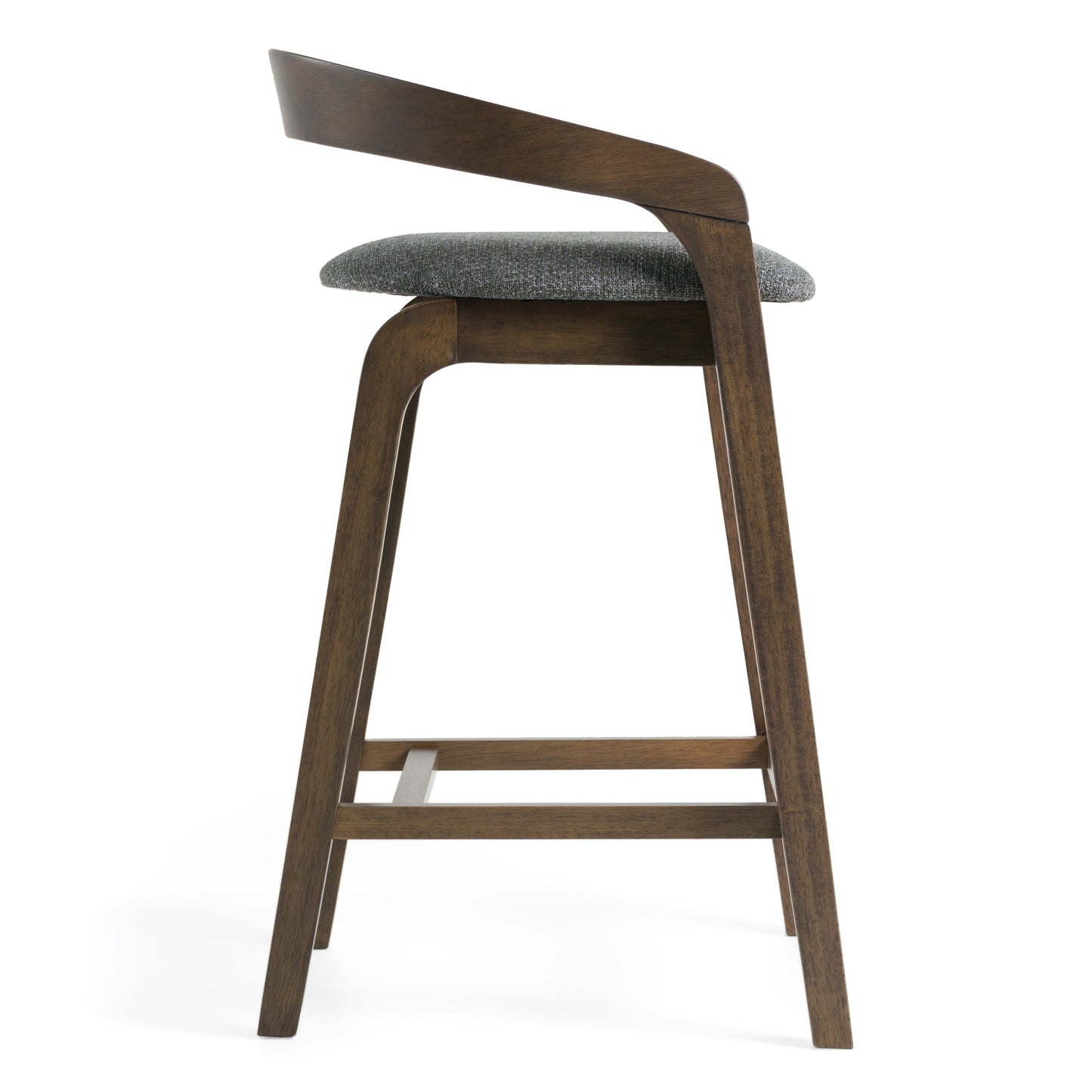 Modrest Vougler Modern Grey Fabric Wenge Counter Chair