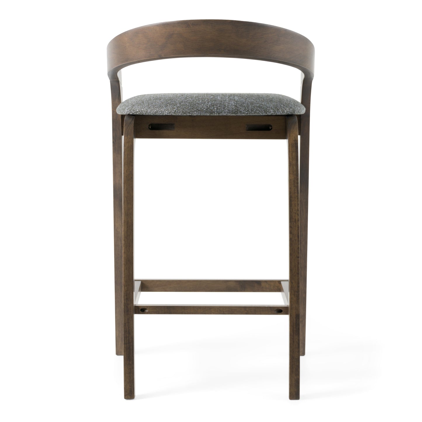 Modrest Vougler Modern Grey Fabric Wenge Counter Chair