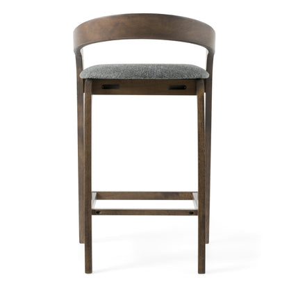 Modrest Vougler Modern Grey Fabric Wenge Counter Chair