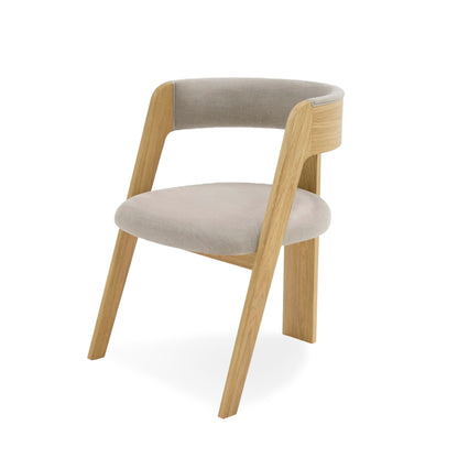 Modrest Washington Modern Grey Fabric Natural Oak Dining Chair
