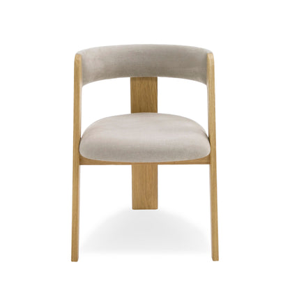 Modrest Washington Modern Grey Fabric Natural Oak Dining Chair