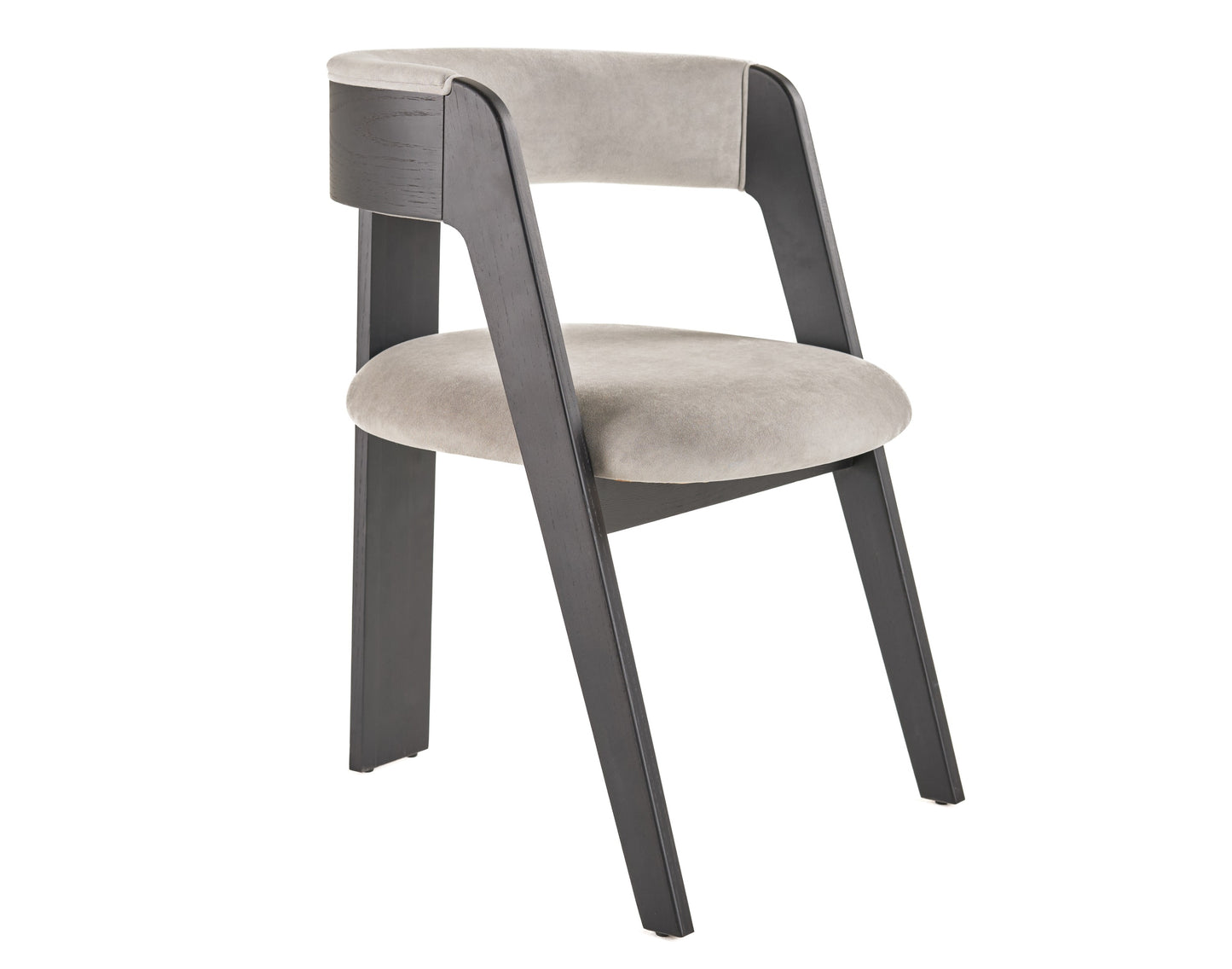 Modrest Washington Modern Grey Fabric Ebony Oak Dining Chair