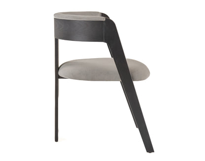 Modrest Washington Modern Grey Fabric Ebony Oak Dining Chair