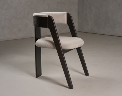 Modrest Washington Modern Grey Fabric Ebony Oak Dining Chair