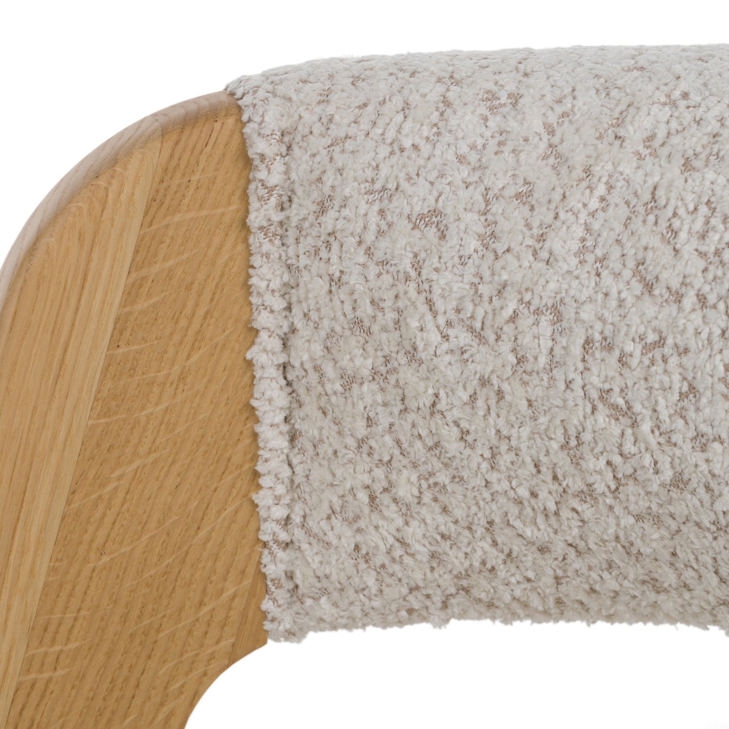 Modrest Vegas Modern Cream Fabric Natural Oak Dining Chair