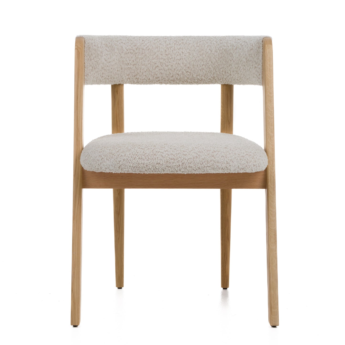 Modrest Vegas Modern Cream Fabric Natural Oak Dining Chair