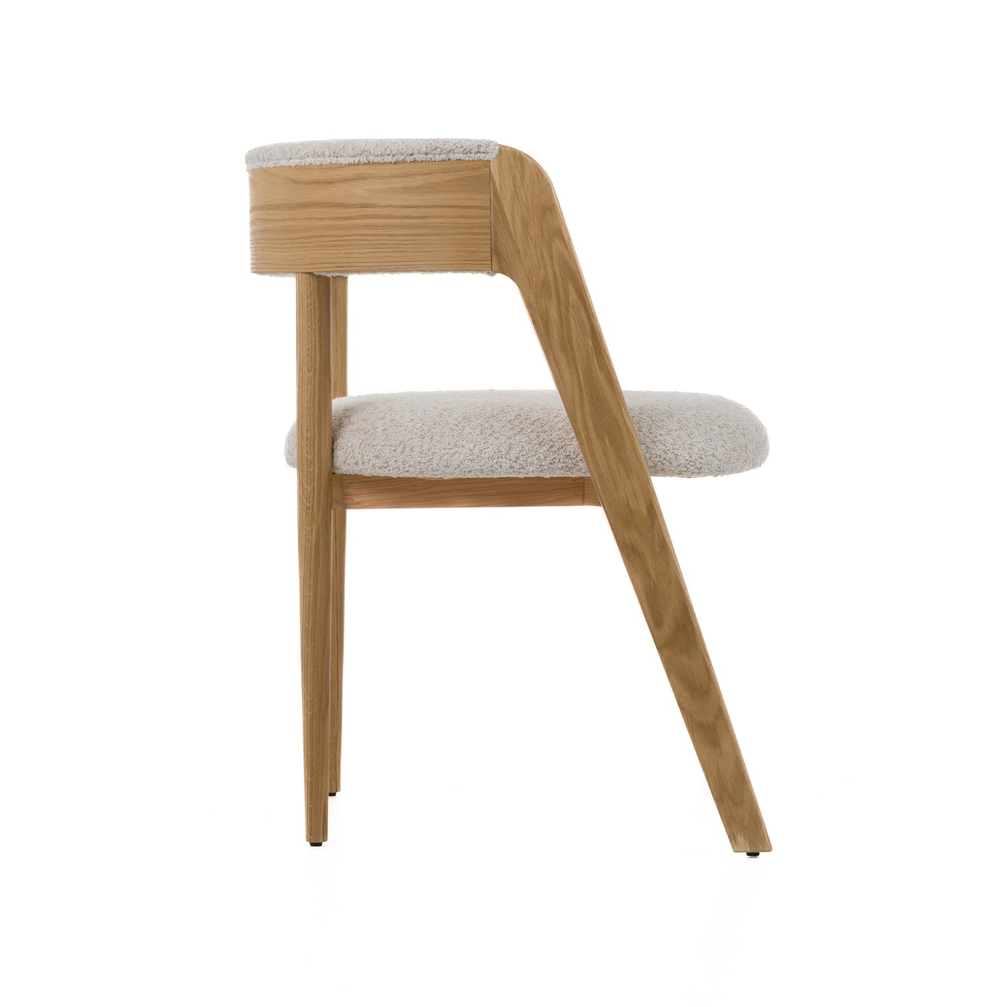 Modrest Vegas Modern Cream Fabric Natural Oak Dining Chair