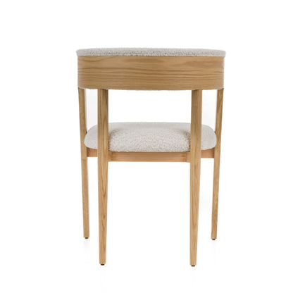 Modrest Vegas Modern Cream Fabric Natural Oak Dining Chair