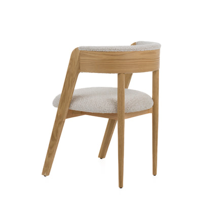 Modrest Vegas Modern Cream Fabric Natural Oak Dining Chair